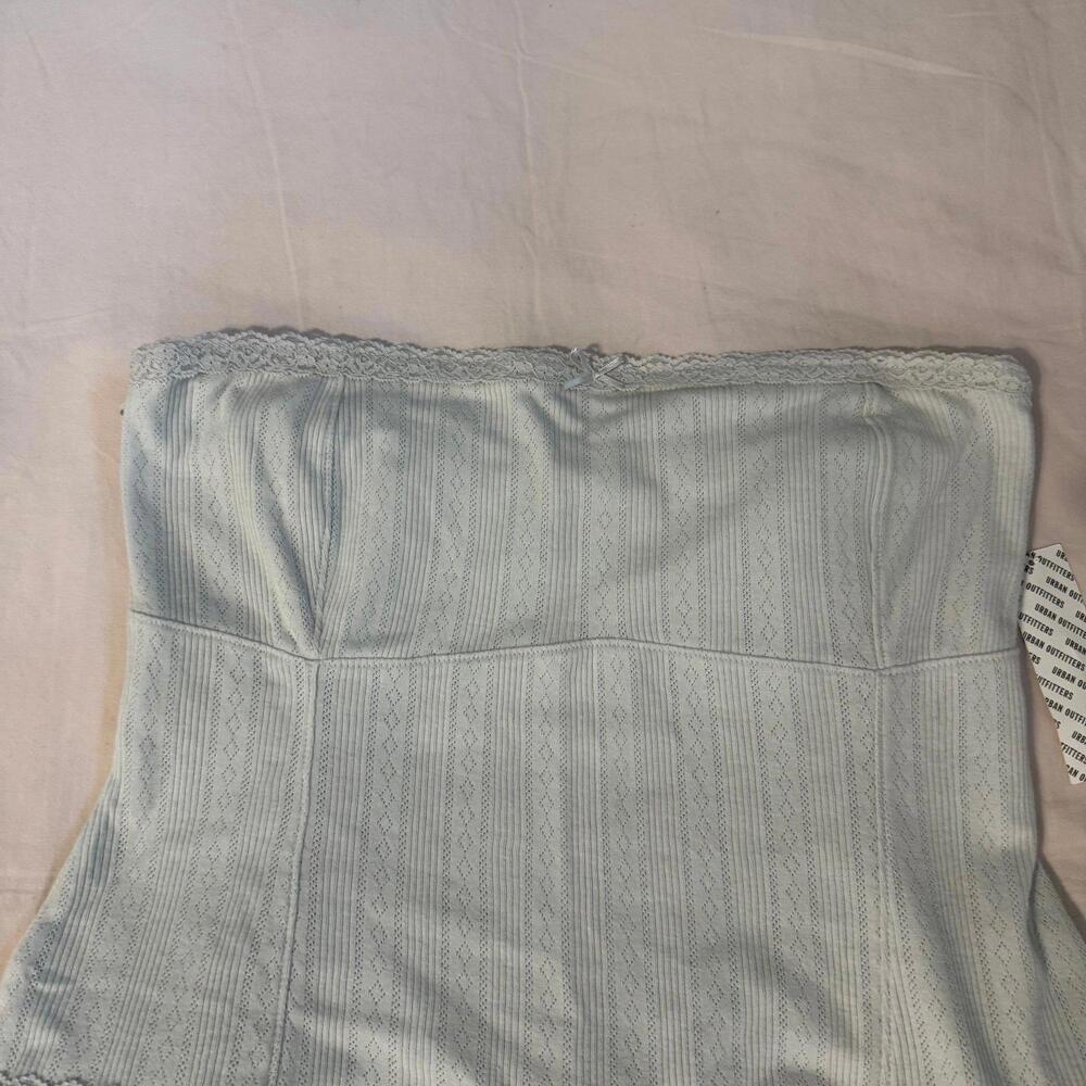 Out From Under Mira Perfect Pointelle Drop Waist Strapless Romper - Picture 8 of 10